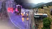 Kırıkkale'de Otobüsün Şarampole Devrildiği Kaza Kamerada: 1 Ölü
