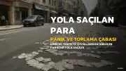 İzmir'de Çuvalla Taşınan Para Yola Saçıldı, Panik Anları Kamerada