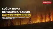 Bursa'nın İznik ilçesinde soğuk hava deposunda çıkan yangına müdahale sürüyor