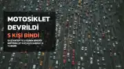 Gaziantep'te 5 Kişinin Binerek Tehlikeli Yolculuk Yaptığı Motosiklet Devrildi