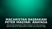 Macaristan Başbakanı Peter Magyar: Anayasa değişikliği ile Cumhurbaşkanı görevden alınacak
