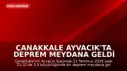 Çanakkale Ayvacık'ta Deprem Meydana Geldi