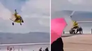 Çin'de Turistik Uçuş Yapan Hava Aracı Sahildeki İnsanların Üzerine Düştü