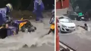 İstanbul Çekmeköy'de Şiddetli Sağanak: Motokuryeler Sel Sularına Kapıldı