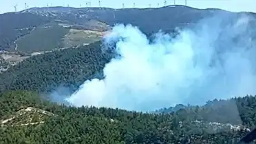 Manisa Soma'daki Orman Yangınına Havadan ve Karadan Müdahale Ediliyor