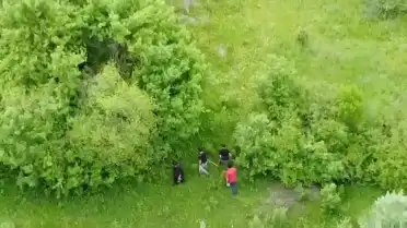 Karabük'te Muhtar Dronla Takip Etti, Defineciler Kaçtı