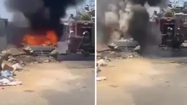 Sanayideki Otomobil Tamir Sırasında Alev Aldı