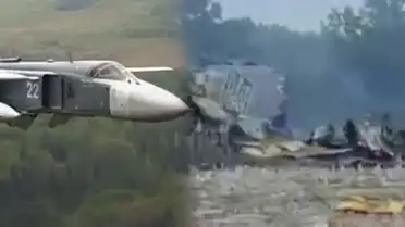 Ukrayna'da Su-24M tipi bombardıman uçağı düştü