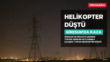 Giresun'da Yüksek Gerilim Hattında Çalışan Helikopter Düştü