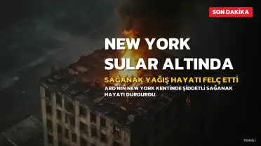 New York'ta Şiddetli Sağanak: Sokaklar ve Metro İstasyonları Sular Altında Kaldı