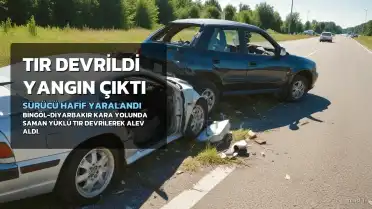 Bingöl'de Saman Yüklü Tır Devrildi: 1 Hafif Yaralı