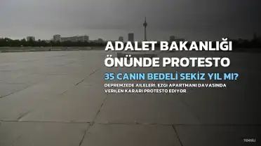 Depremzede Aileleri Adalet Bakanlığı Önünde Protesto Ediyor: "35 Canın Bedeli Sekiz Yıl mı?"