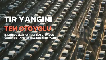 İstanbul Esenyurt'ta Hareket Halindeki Tır Alev Aldı
