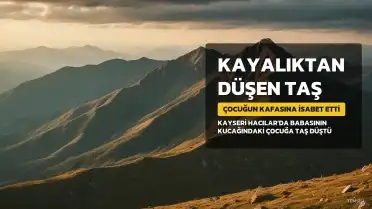 Kayseri'de Babasının Kucağındaki 3 Yaşındaki Çocuk Kayalıktan Düşen Taşla Ağır Yaralandı