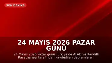 24 Mayıs 2026 Pazar Günü Türkiye'de Meydana Gelen Depremler: AFAD ve Kandilli Verileri