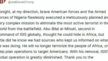 ABD Başkanı Trump: DEAŞ'ın Küresel İkinci Komutanı Öldürüldü