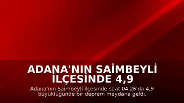 Adana'nın Saimbeyli ilçesinde 4,9 büyüklüğünde deprem kaydedildi