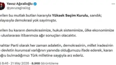 Ağıralioğlu: YSK'nın Kararı Demokrasiyi Yok Saymıştır