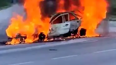 Bursa'da Seyir Halindeki Otomobil Alev Aldı