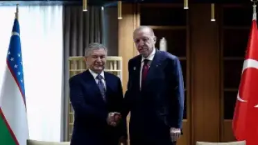 Erdoğan ve Mirziyoyev Türkistan'da Bir Araya Geldi