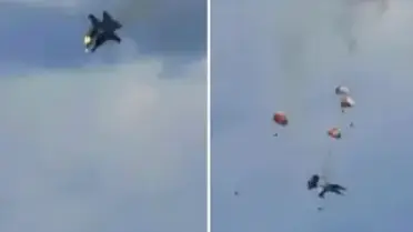 Gösteri sırasında savaş jetleri havada çarpıştı