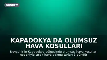 Kapadokya'da Olumsuz Hava Koşulları Nedeniyle Balon Turları İptal Edildi
