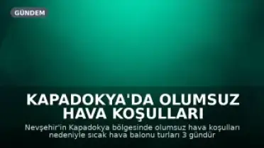 Kapadokya'da Olumsuz Hava Koşulları Nedeniyle Balon Turları İptal Edildi