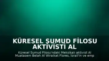 Küresel Sumud Filosu Aktivisti Al Wiraikat Flores'ten İsrail'e Tepki: "Cezasızlığa Son Verilmeli"