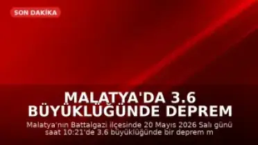 Malatya'da 3.6 Büyüklüğünde Deprem Meydana Geldi