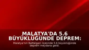 Malatya'da 5.6 Büyüklüğünde Deprem: Eğitime 1 Gün Ara Verildi