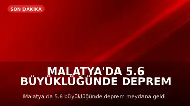 Malatya'da 5.6 Büyüklüğünde Deprem Meydana Geldi