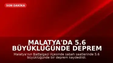 Malatya'da 5.6 Büyüklüğünde Deprem Meydana Geldi