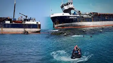 Sakarya Karasu Sahili'nde Kuru Yük Gemisi Karaya Oturdu: Denize Girmek Yasaklandı