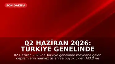 02 Haziran 2026: Türkiye Genelinde AFAD ve Kandilli Rasathanesi Son Depremlerini Duyurdu