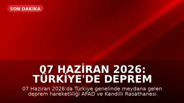07 Haziran 2026: Türkiye'de Deprem Hareketliliği ve AFAD Son Depremler Verileri
