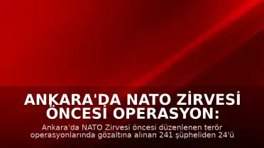 Ankara'da NATO Zirvesi Öncesi Operasyon: 24 Şüpheli Tutuklandı