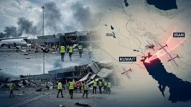İran İHA'ları Kuveyt Havalimanı'nı Vurdu: Uçuşlar Durduruldu