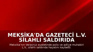Meksika'da Gazeteci L.V. Silahlı Saldırıda Hayatını Kaybetti