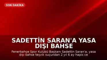 Sadettin Saran'a Yasa Dışı Bahse Teşvikten Hapis Cezası