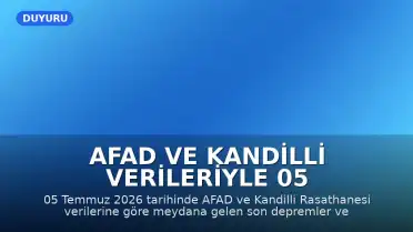 AFAD ve Kandilli Verileriyle 05 Temmuz 2026 Son Deprem Listesi