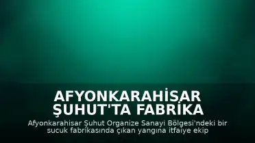 Afyonkarahisar Şuhut'ta Fabrika Yangını: Söndürme Çalışmaları Devam Ediyor