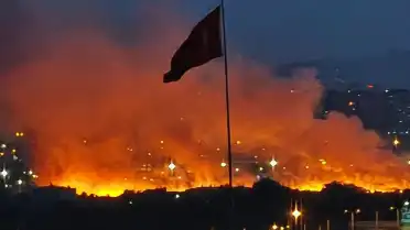 Ankara Etimesgut'ta otluk arazide yangın çıktı