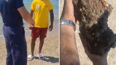 Çanakkale Kepez'de Halk Plajında Patlamamış Askeri Mühimmat Tespit Edildi