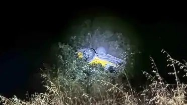 Düzce'de Şarampole Uçan Taksideki Sürücü Yaralandı