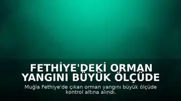 Fethiye'deki Orman Yangını Büyük Ölçüde Kontrol Altına Alındı