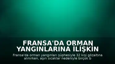 Fransa'da Orman Yangınlarına İlişkin Gözaltılar ve Aşırı Sıcaklık Uyarıları