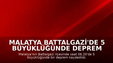 Malatya Battalgazi'de 5 Büyüklüğünde Deprem Meydana Geldi