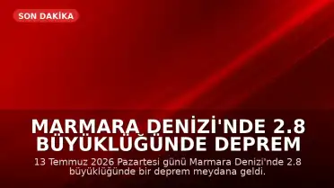 Marmara Denizi'nde 2.8 Büyüklüğünde Deprem Meydana Geldi