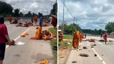 Tayland'da Keşişlerin Olduğu Gruba Kamyonet Çarptı: 8 Ölü, 18 Yaralı