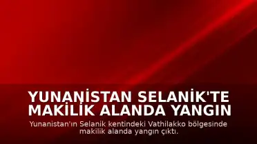 Yunanistan Selanik'te Makilik Alanda Yangın Çıktı